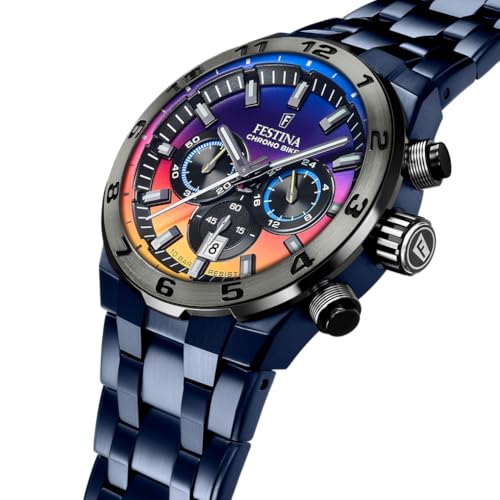 Detalle de Festina Montre Homme Analogique en Acier 316L Bleu – Élégance et fiabilité