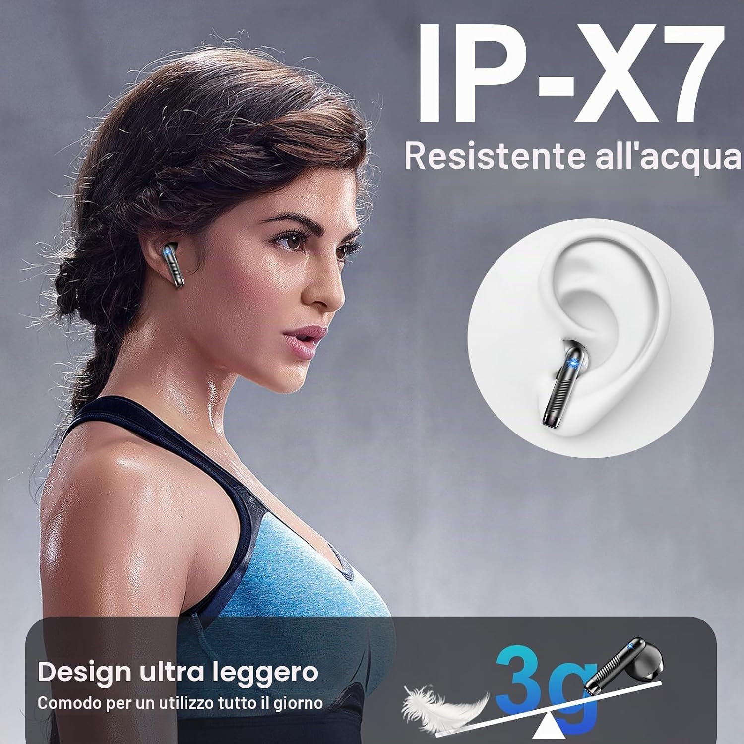 Thumbnail 4 de Renimer 2026 Cuffie Bluetooth 5.4: audio HiFi, 55 ore di autonomia e controllo touch