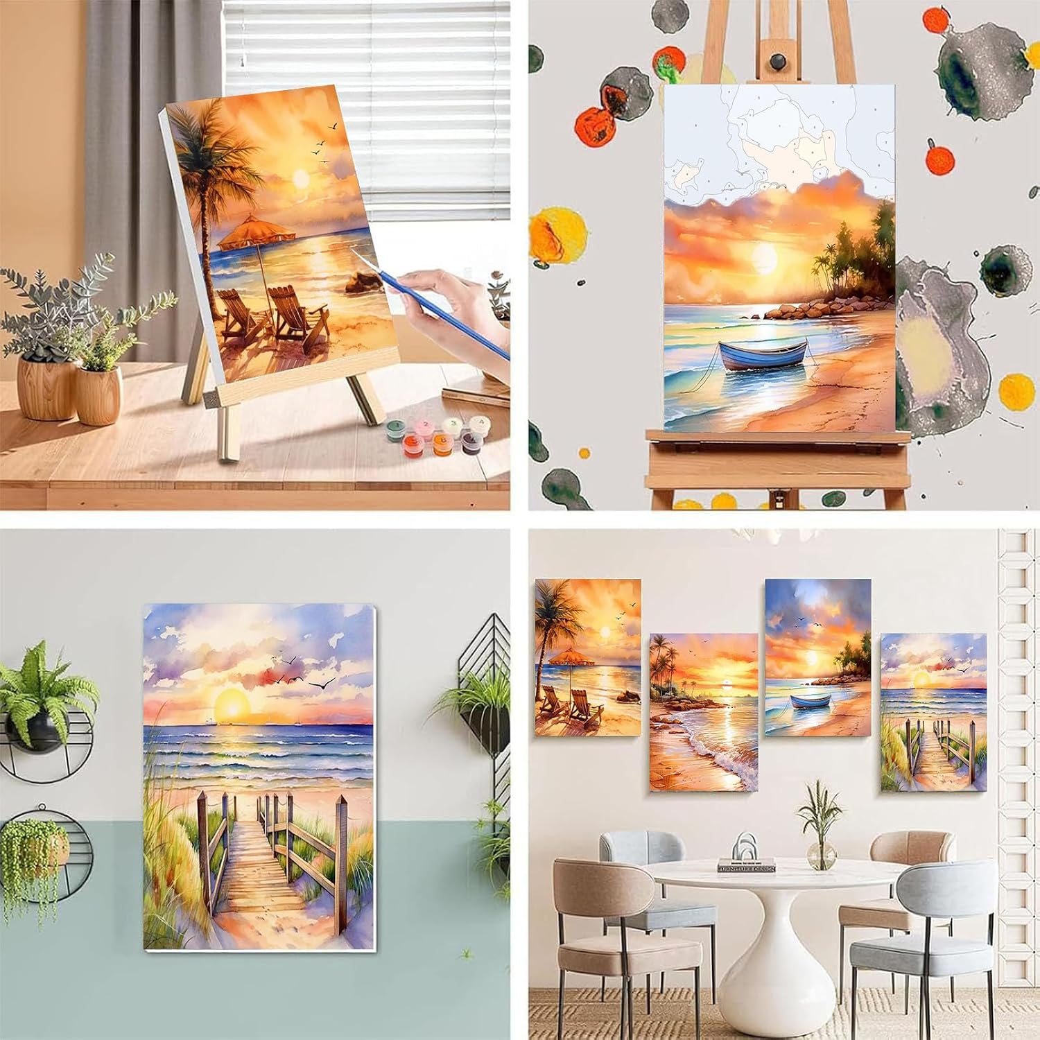 Thumbnail 4 de Viart 4 Pack Paint by Numbers 8x12 inch