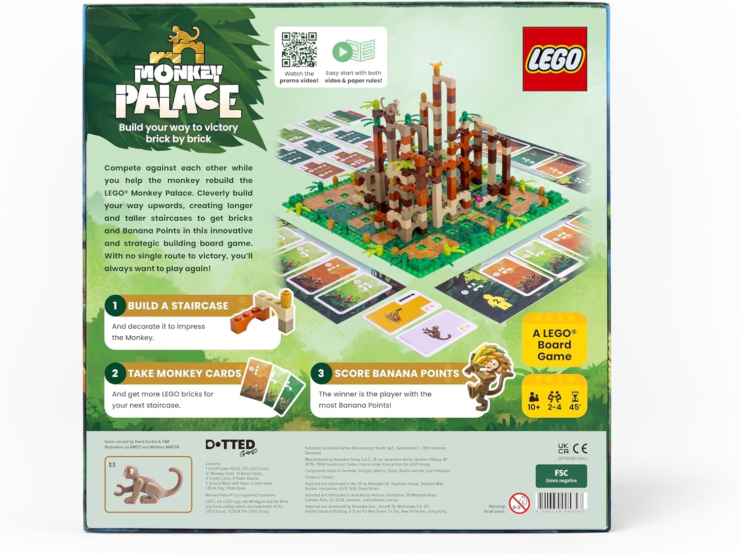 Detalle de Monkey Palace: Asmodee – A LEGO Board Game for Brick-by-Brick Victory