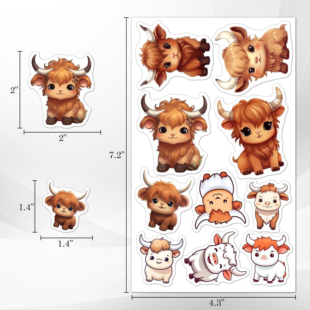 Detalle de Cow Stickers, 50-Piece Pack