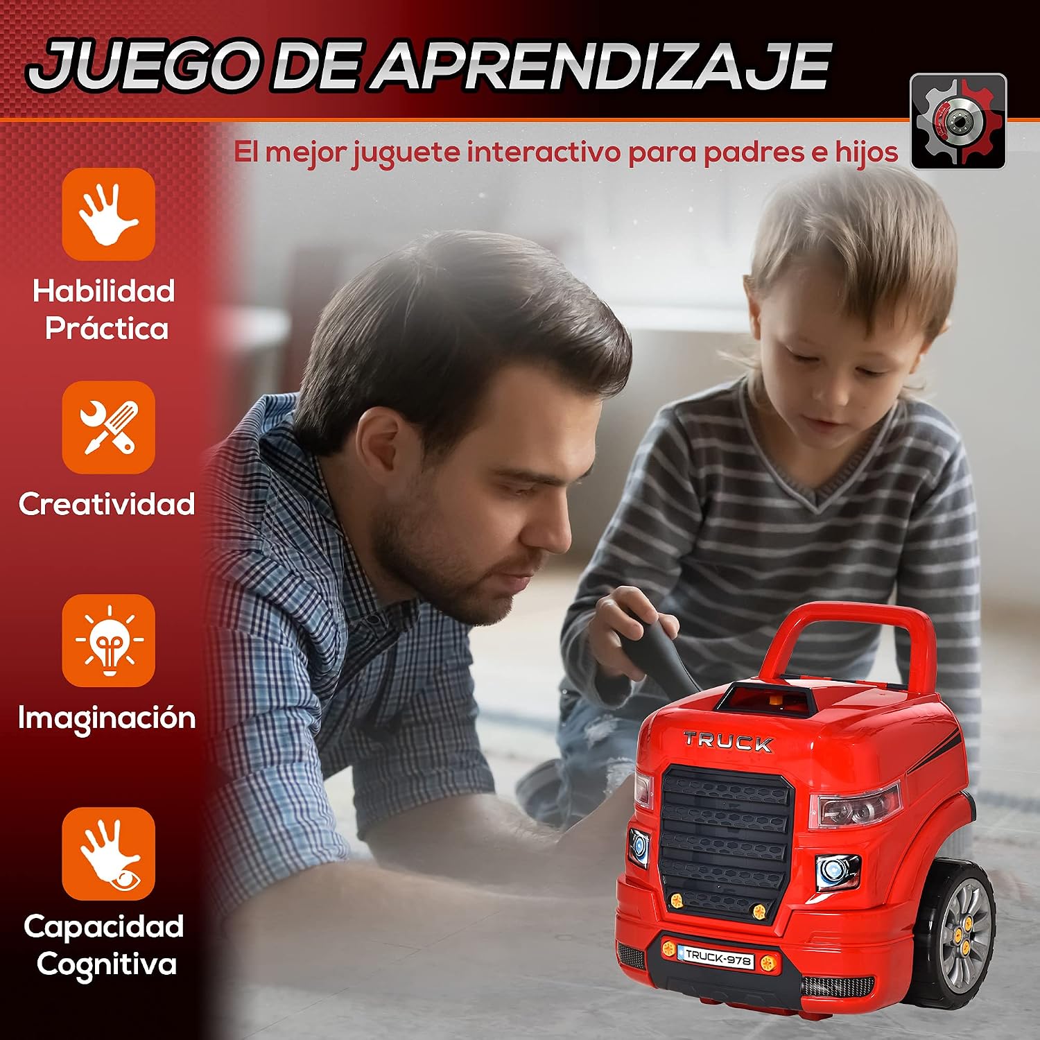 Thumbnail 5 de HOMCOM Motor de Camión para Niños 61 piezas