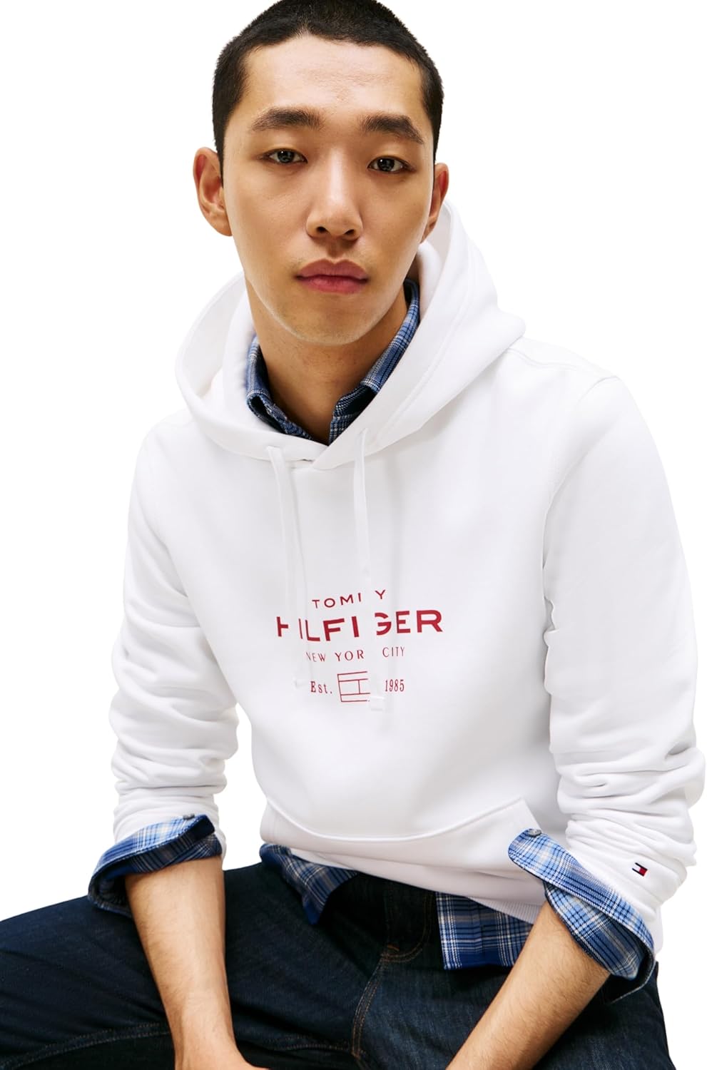 Detalle de Tommy Hilfiger men’s oval graphic hoodie with logo