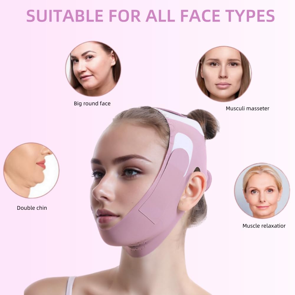 Thumbnail 6 de ROWMATE Graphene V-Line Mask Chin Up Mask V Shaped Face Mask Chin strap for sleeping (Lilac, Small)