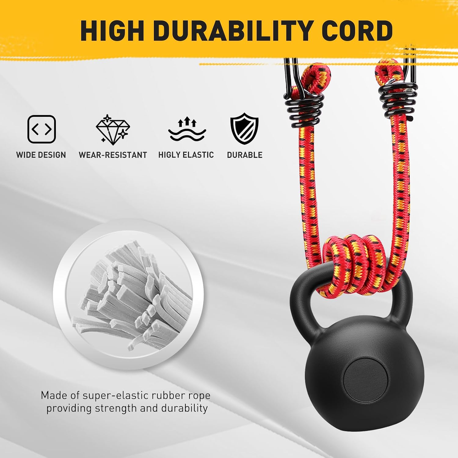 Detalle de ELEAD E70087 12-Inch Bungee Cords, 10-Pack with Metal S-Hooks