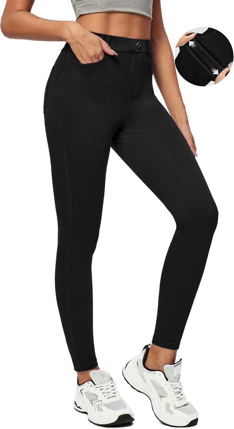 Detalle 2 de Pull-On Jeggings for Women in Stretch Denim