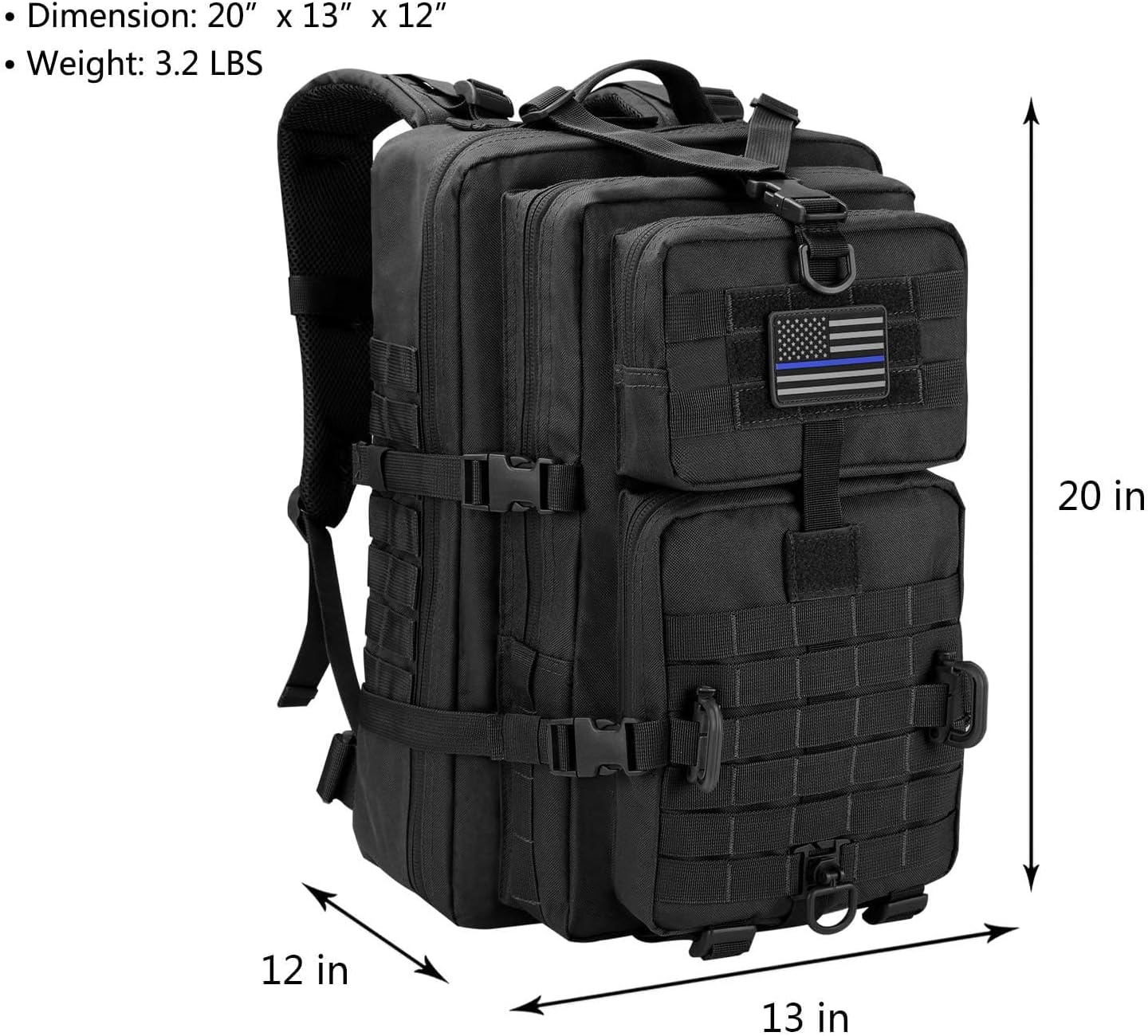 Detalle 2 de Hannibal Tactical Militär Taktischer Rucksack Cooper 40L – Robuster Begleiter für Outdoor, Go-Bag und Alltag