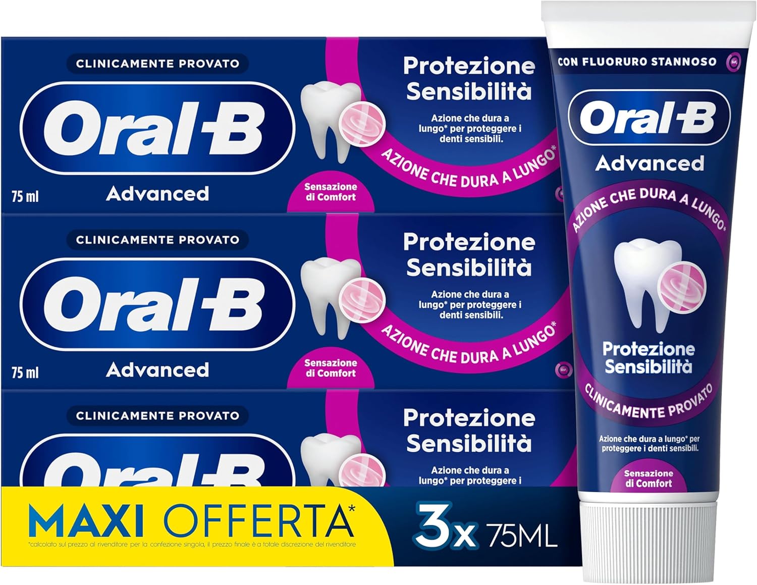 Oral-B Advanced Protezione Sensibilità dentifricio 3x75 ml