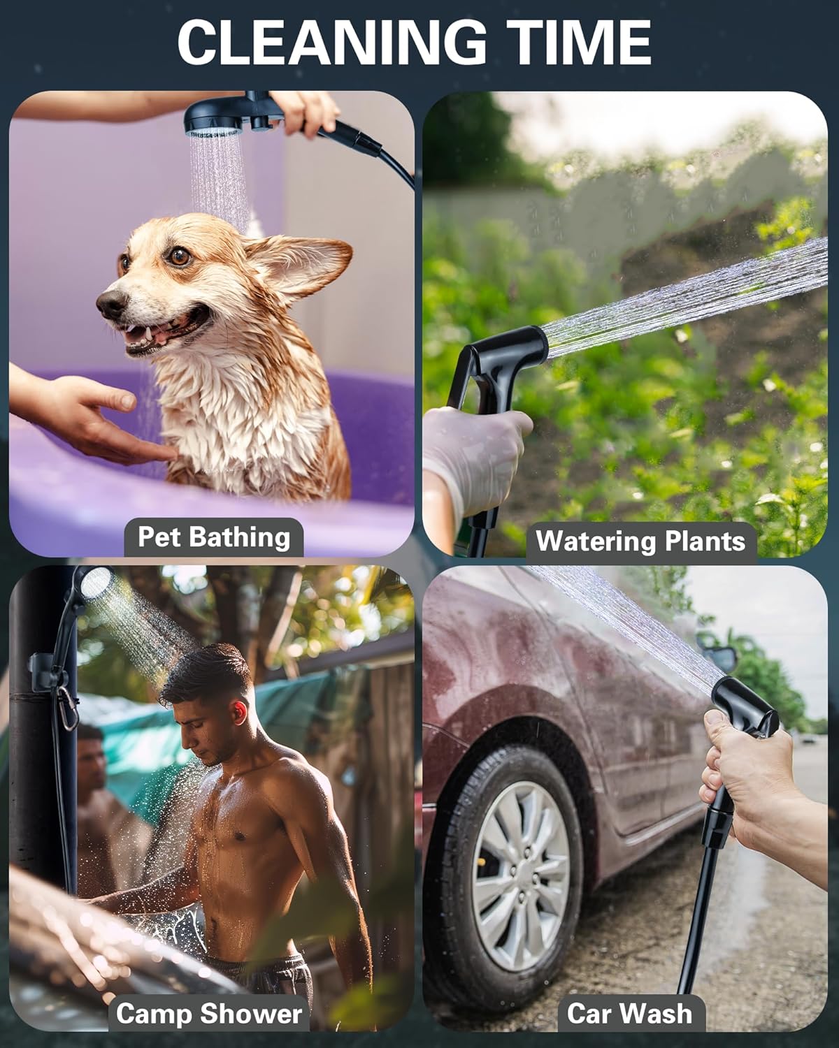 Thumbnail 6 de Beviliu Portable Shower Camping – 6000mAh Rechargeable Outdoor Shower Kit
