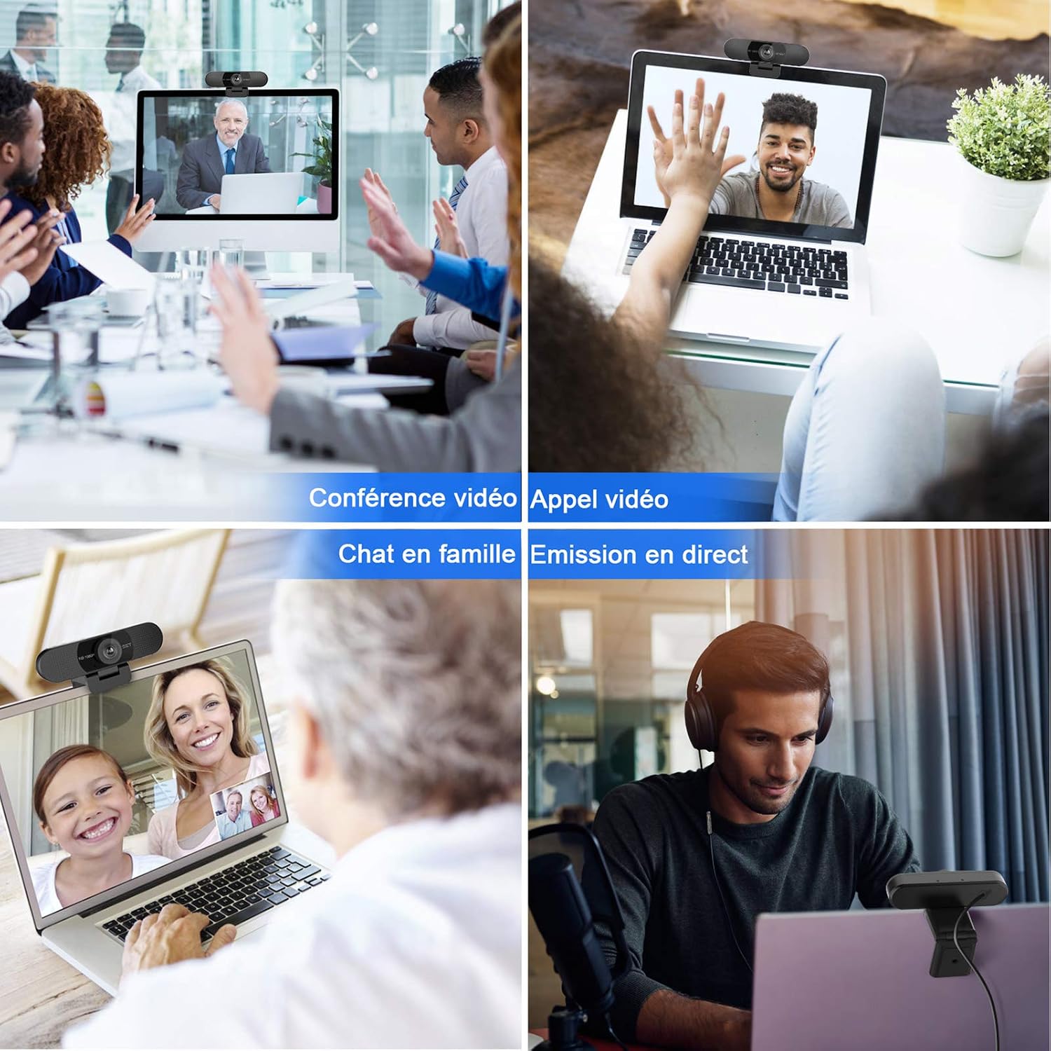 Detalle de eMeet Webcam 1080P C960 : Web Cam Full HD avec double microphone et grand angle 90°