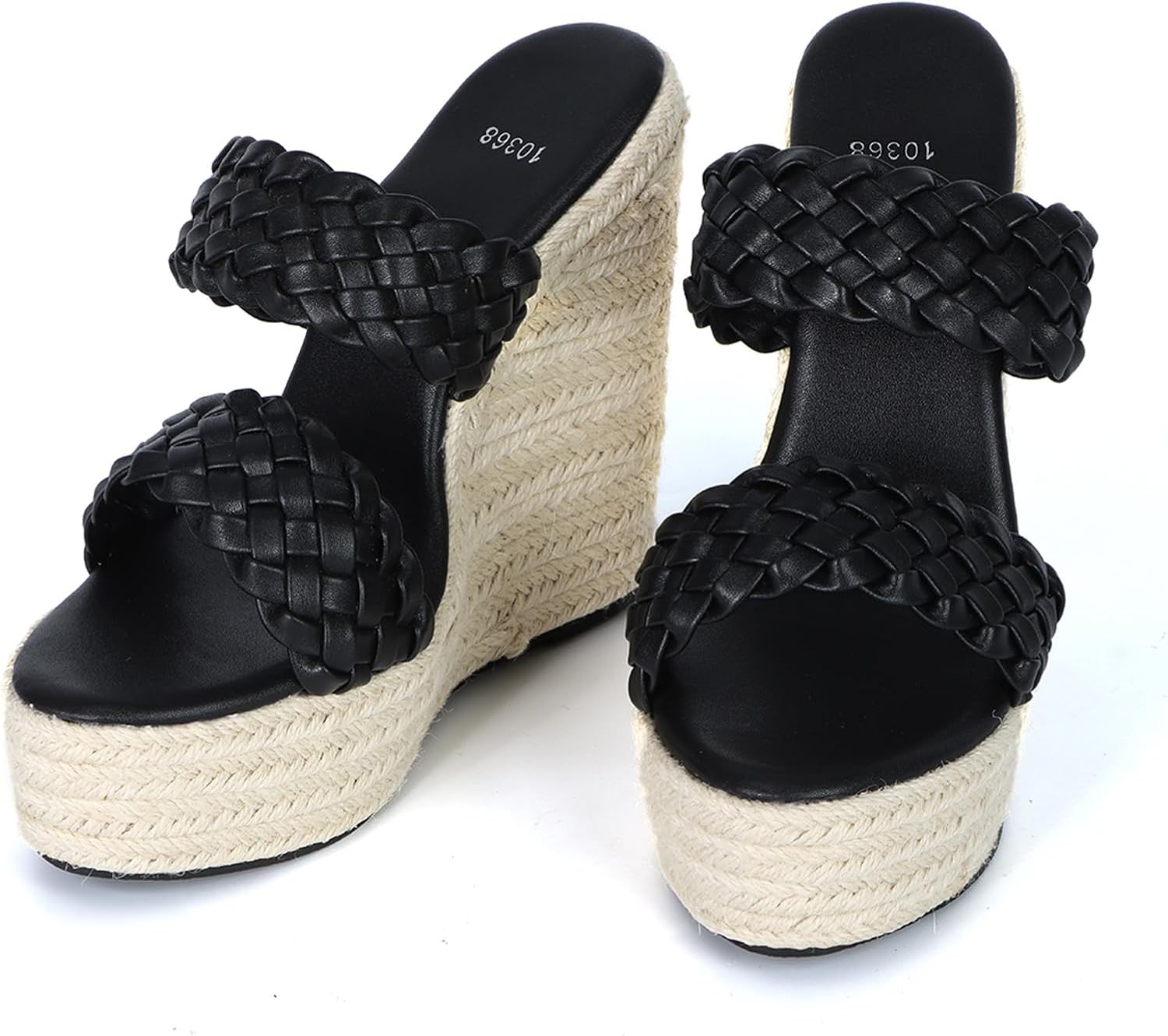 Detalle de Ynport Crefreak Damen Plateau-Sandalen mit Geflochtenem Träger – Bequeme Schlupf-Sandalen für Sommer und Strand