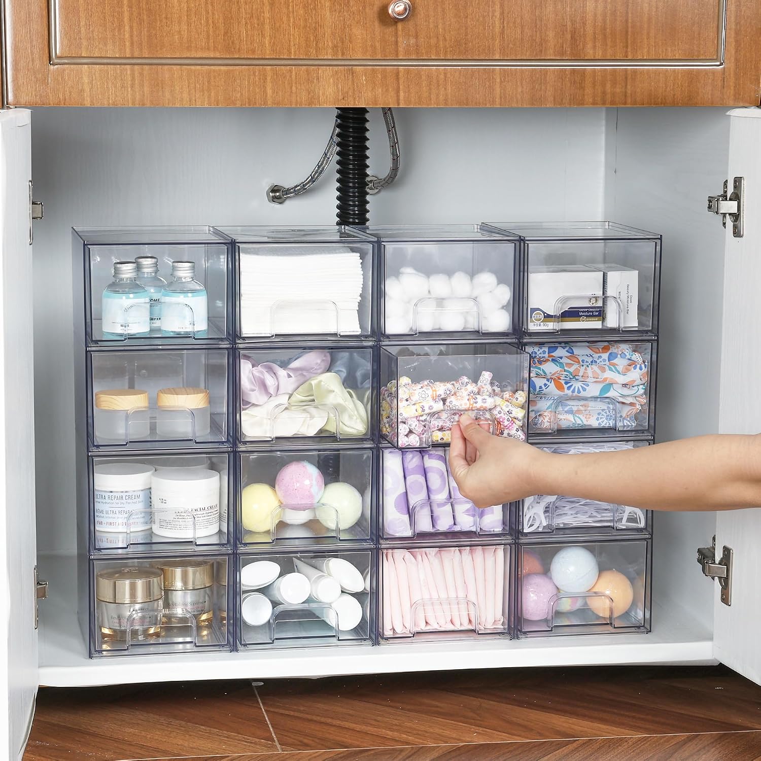 Thumbnail 1 de Vtopmart 2 Pack Clear Stackable Storage Drawers 🗄
