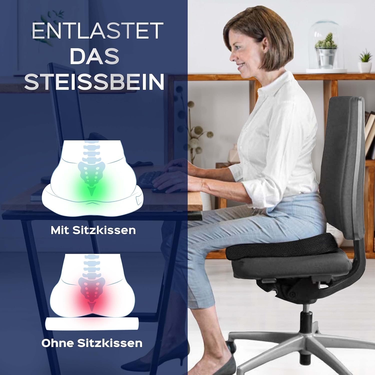 Thumbnail 4 de bonmedico Sitzkissen orthopädisch 45D 💺