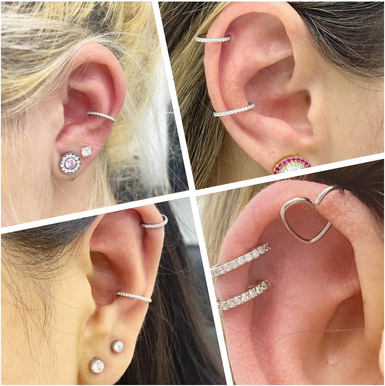 Thumbnail 3 de OUFER 16G Boucles Cartilage 6/8/10/12 mm Acier Inoxydable