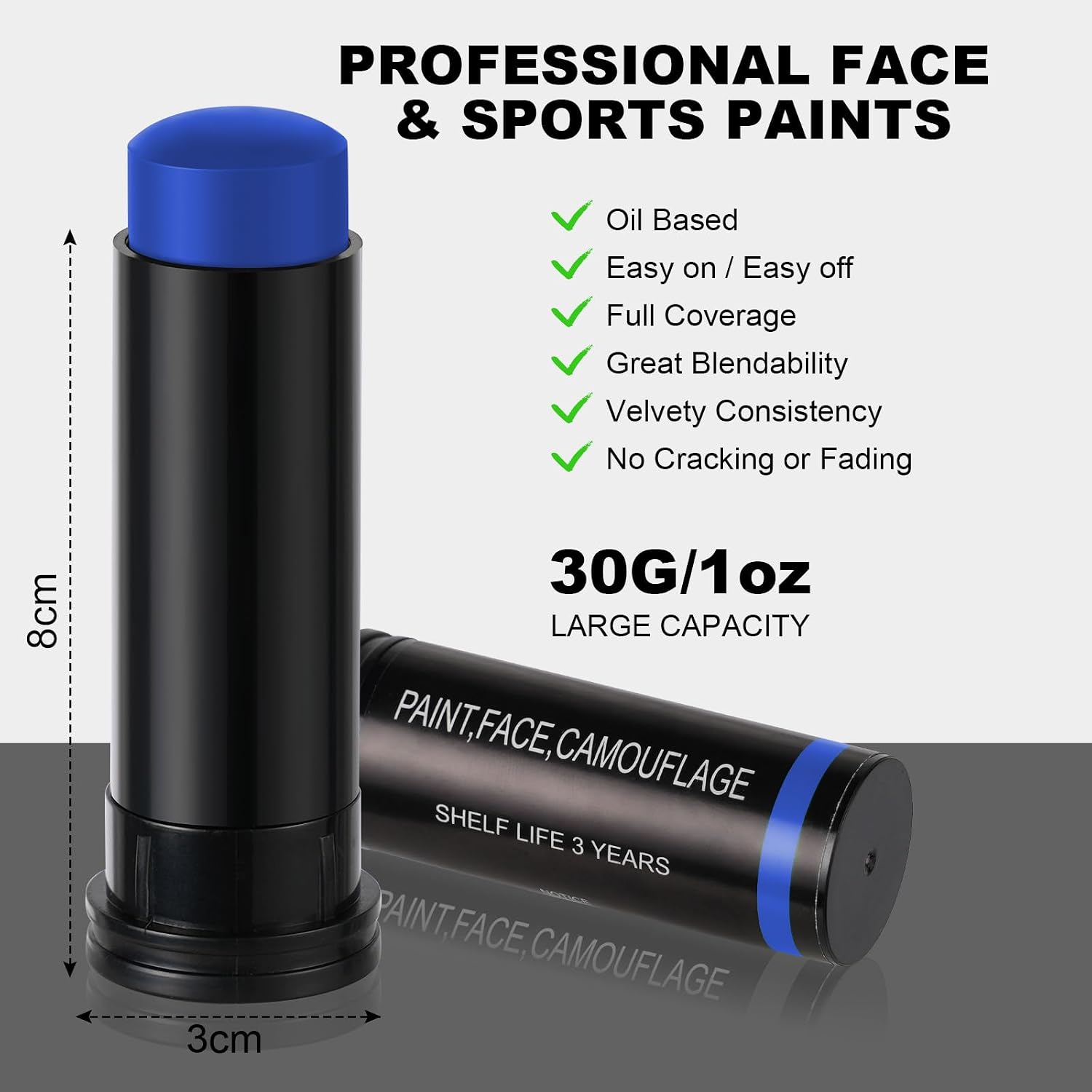 Detalle 2 de Aomig Camouflage Face Paint Sticks blu, 1 stick