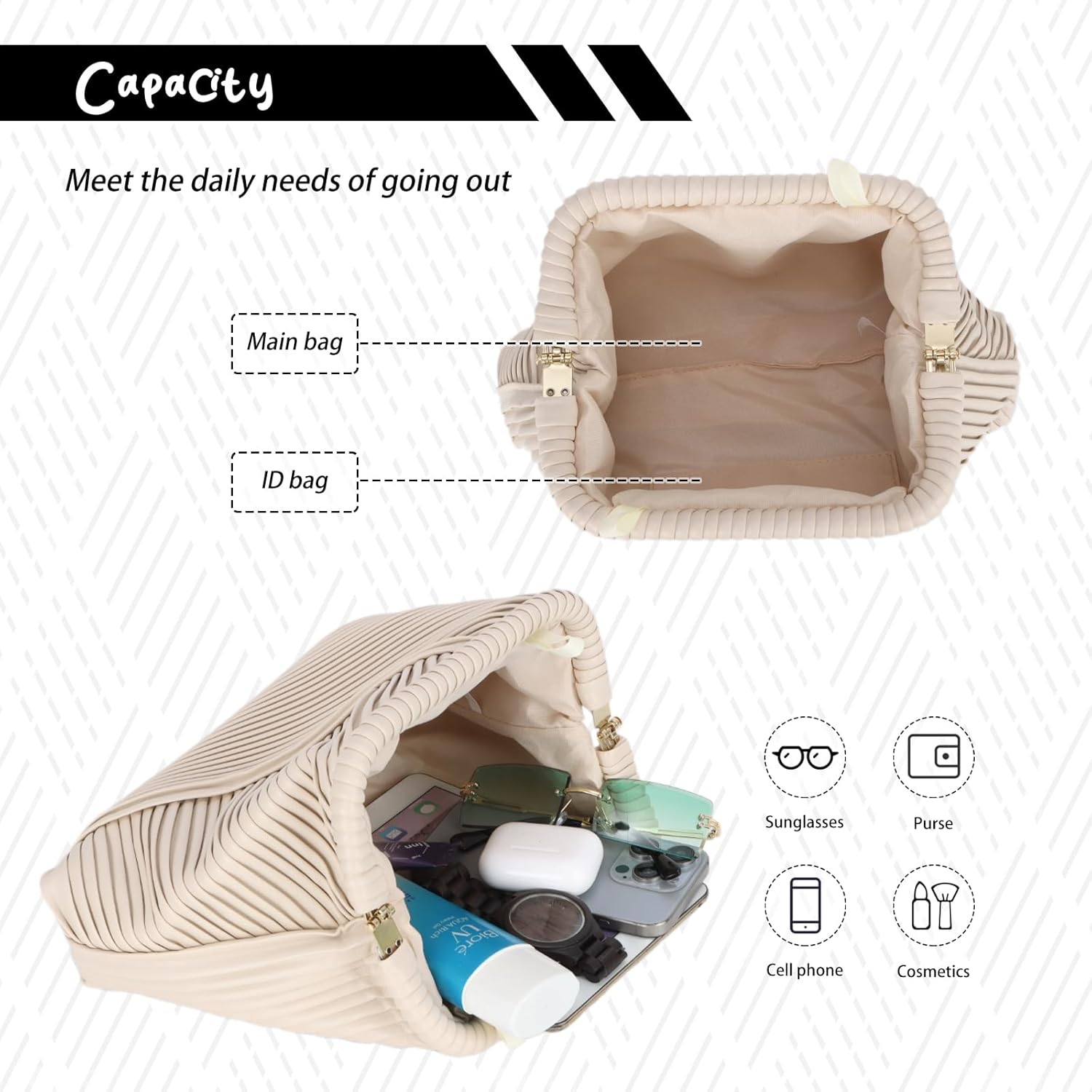 Thumbnail 4 de Fecialy Ruched Clutch Purse for Women