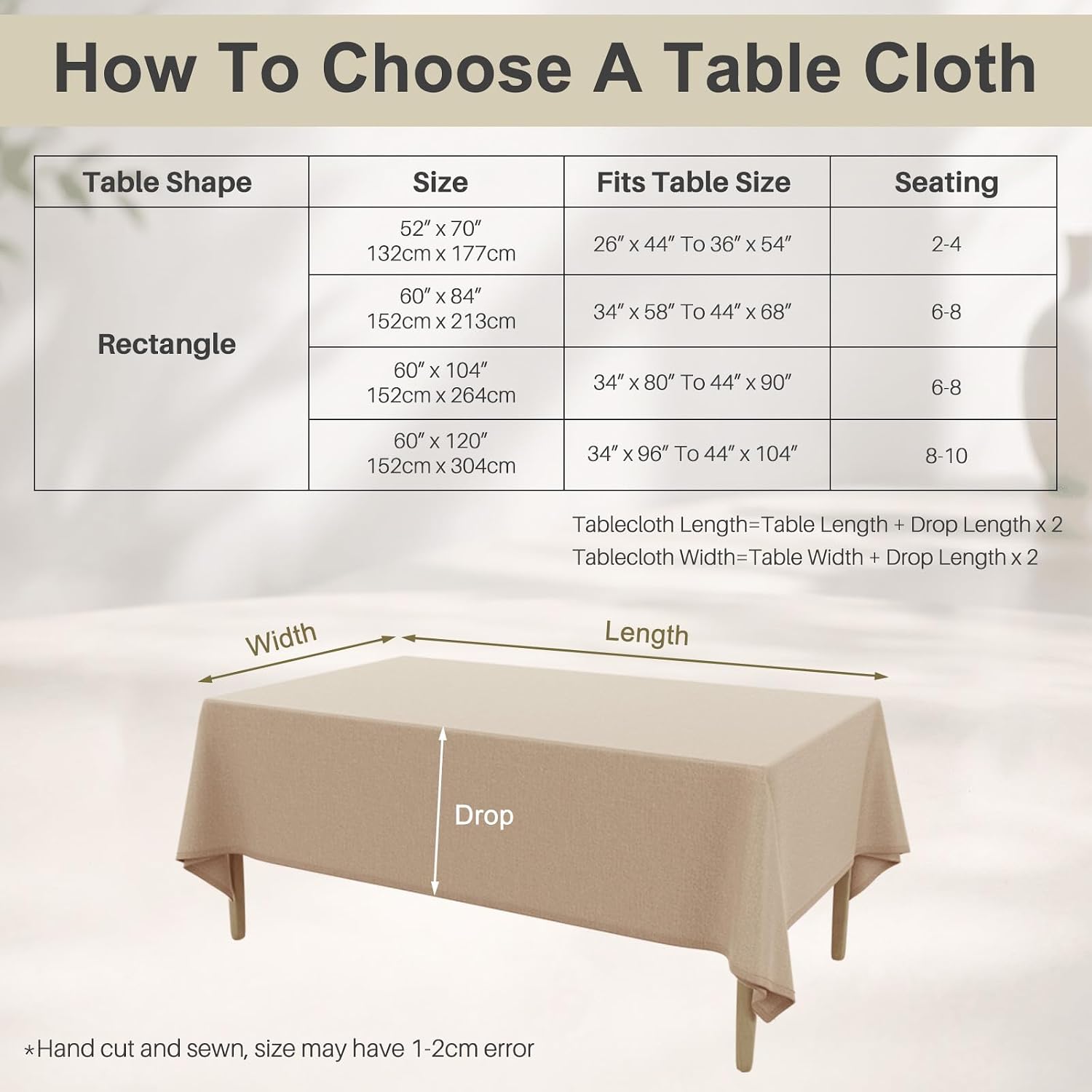 Thumbnail 5 de AUSSPVOCT 52x70 Waterproof Tablecloth