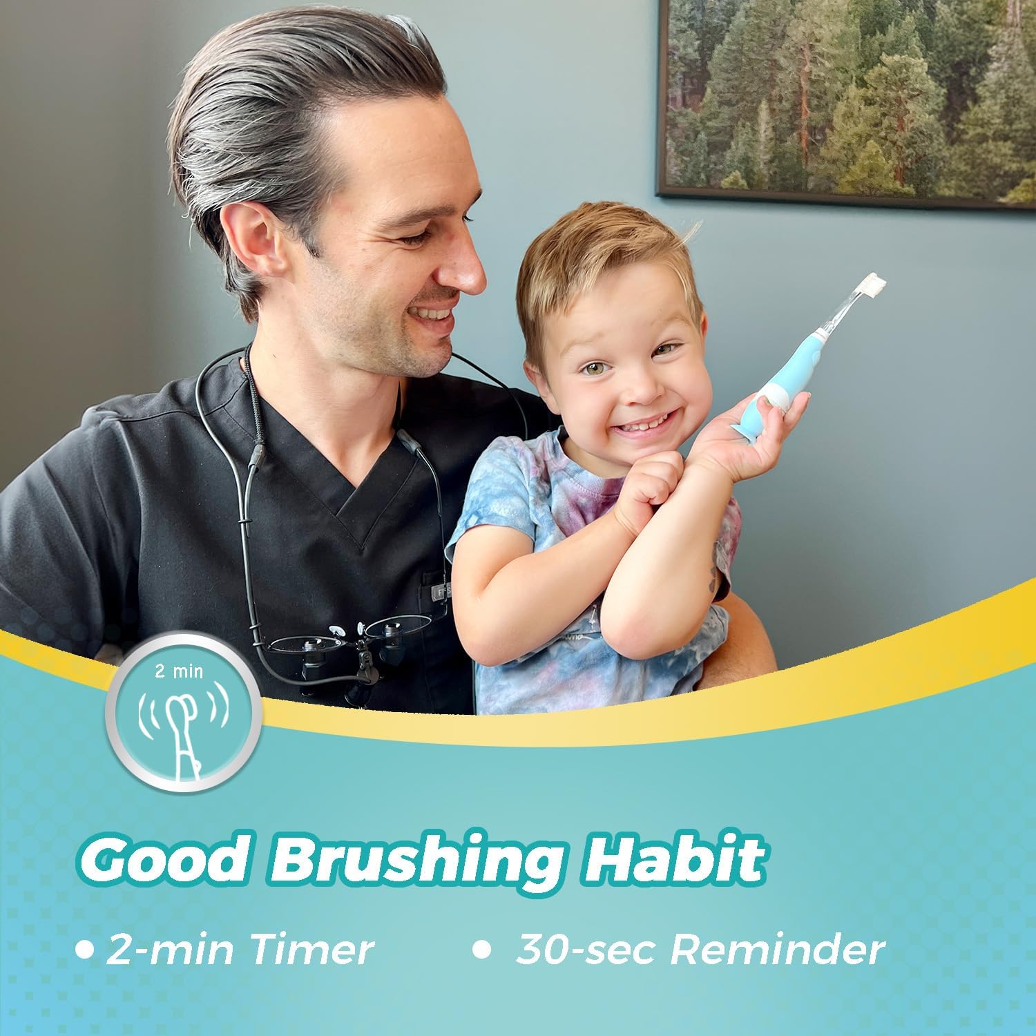Thumbnail 4 de Papablic Papablic49A Toddler Sonic Toothbrush with Dino Cover and LED Timer
