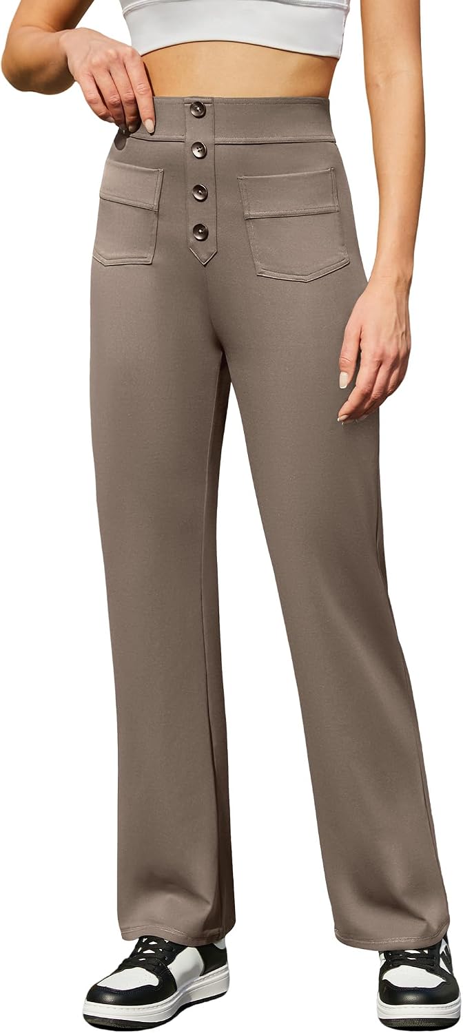 Thumbnail 6 de Friptspyg Damen Freizeithose mit Hoher Taille – Stretch, Gerade Schnitte, Taschen
