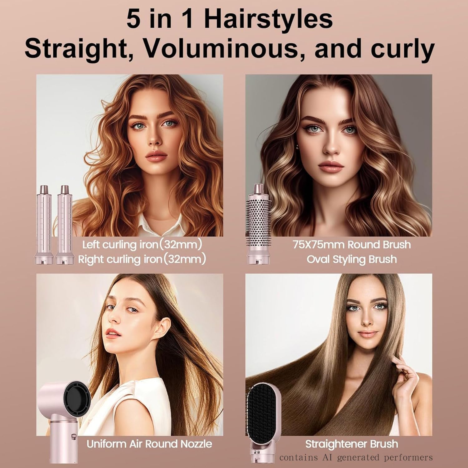 Thumbnail 3 de 5 in 1 Hair Styler Curler & Air Dryer Brush