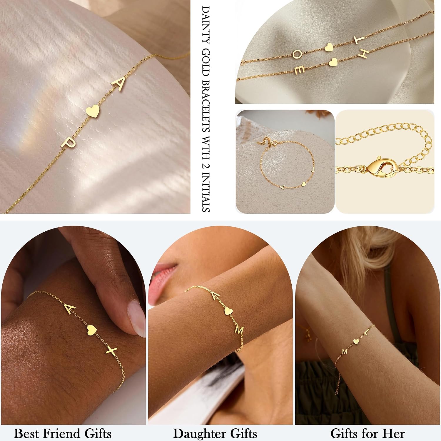 Thumbnail 6 de Gold-Plated Initial Bracelet with Two Initials