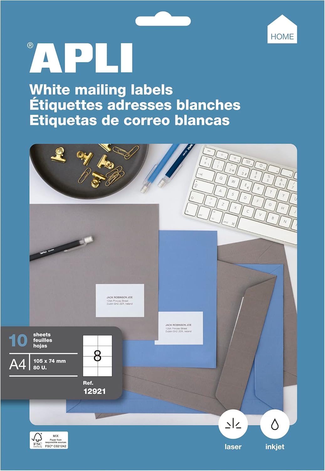 Thumbnail 1 de Etiquetas adhesivas Apli 01282, 100 hojas DINA4 📦