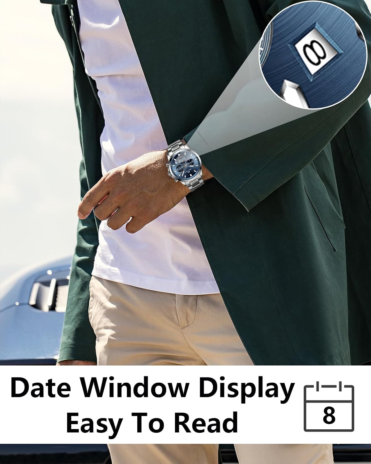 Detalle 1 de MEGALITH Herren Uhr Chronograph 3ATM
