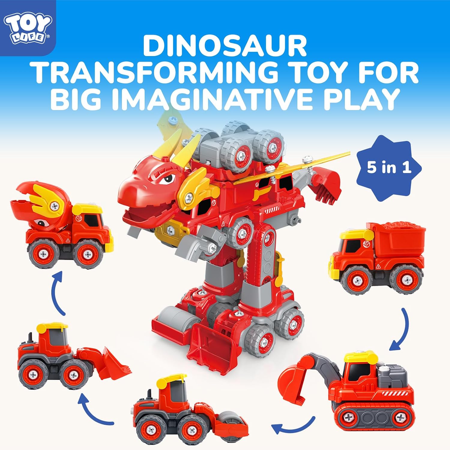 Detalle 2 de TOY Life Transforming Dinosaur Vehicle Set, 5-in-1