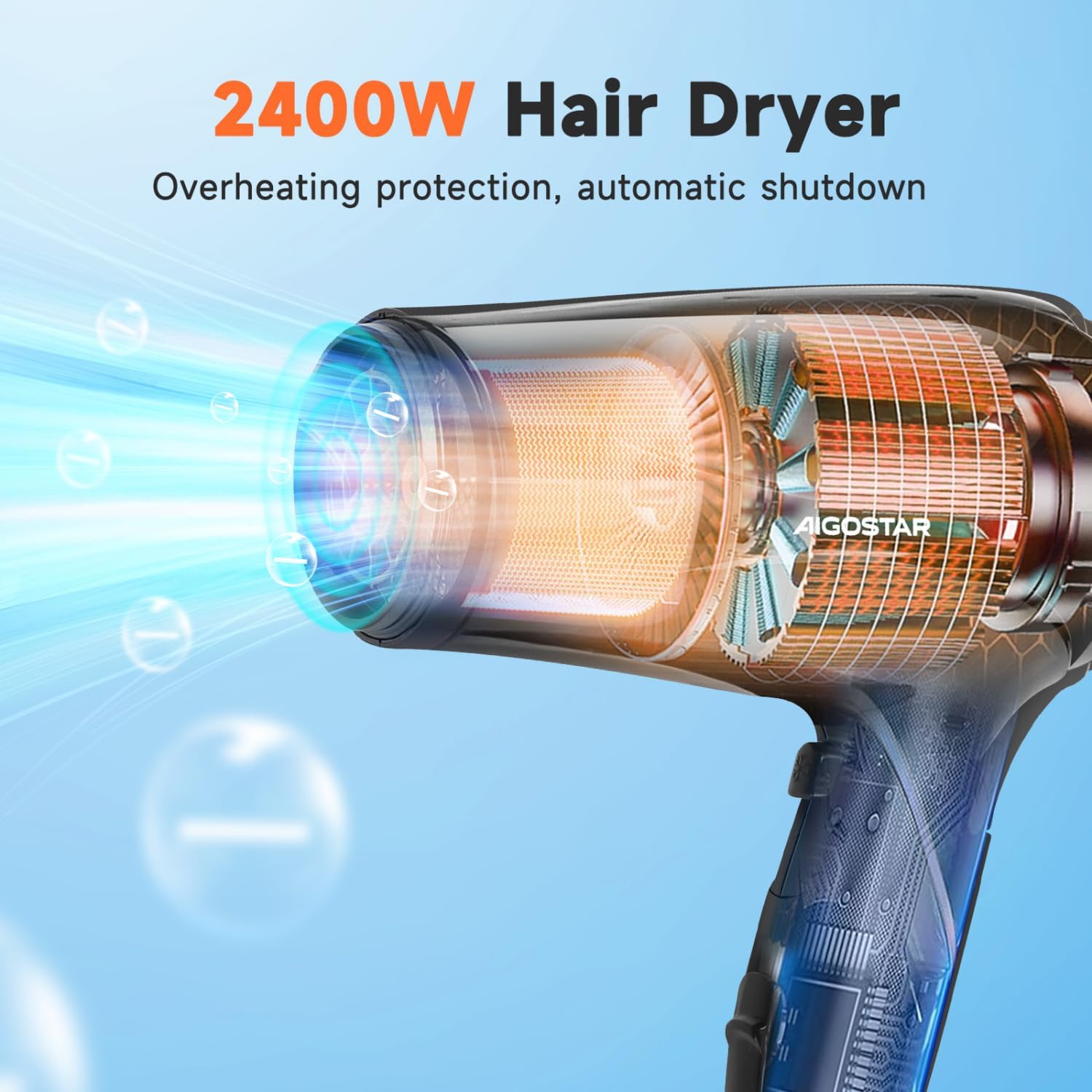 Thumbnail 1 de Aigostar Asciugacapelli pieghevole 2400W con ioni negativi e aria fredda