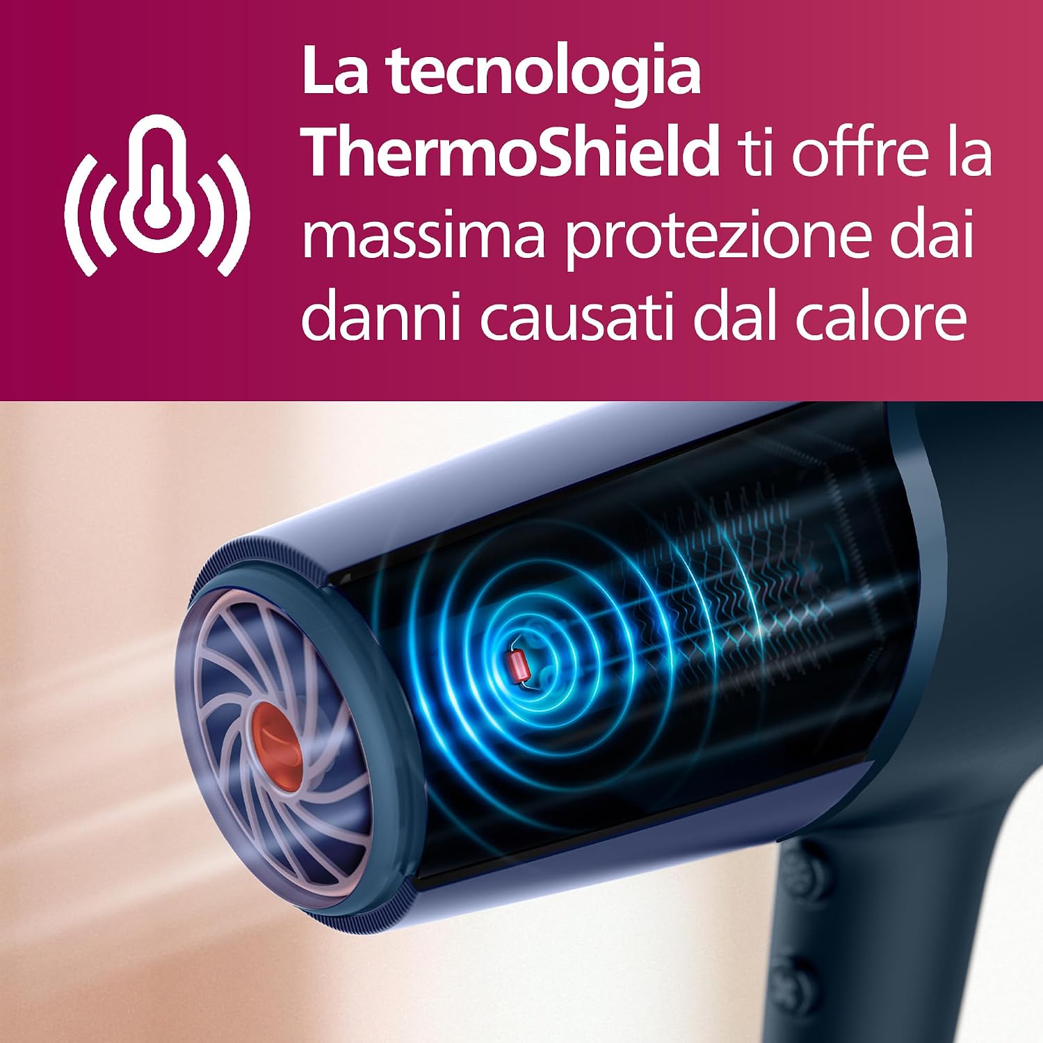 Detalle de Philips Asciugacapelli Serie 5000 BHD510/20 con ThermoShield e tecnologia agli ioni