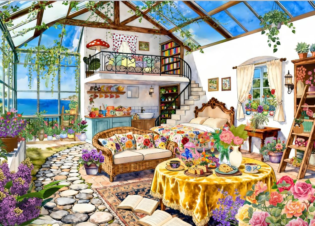 Thumbnail 6 de HUADADA Alpine Cozy 1000-Piece Jigsaw Puzzle