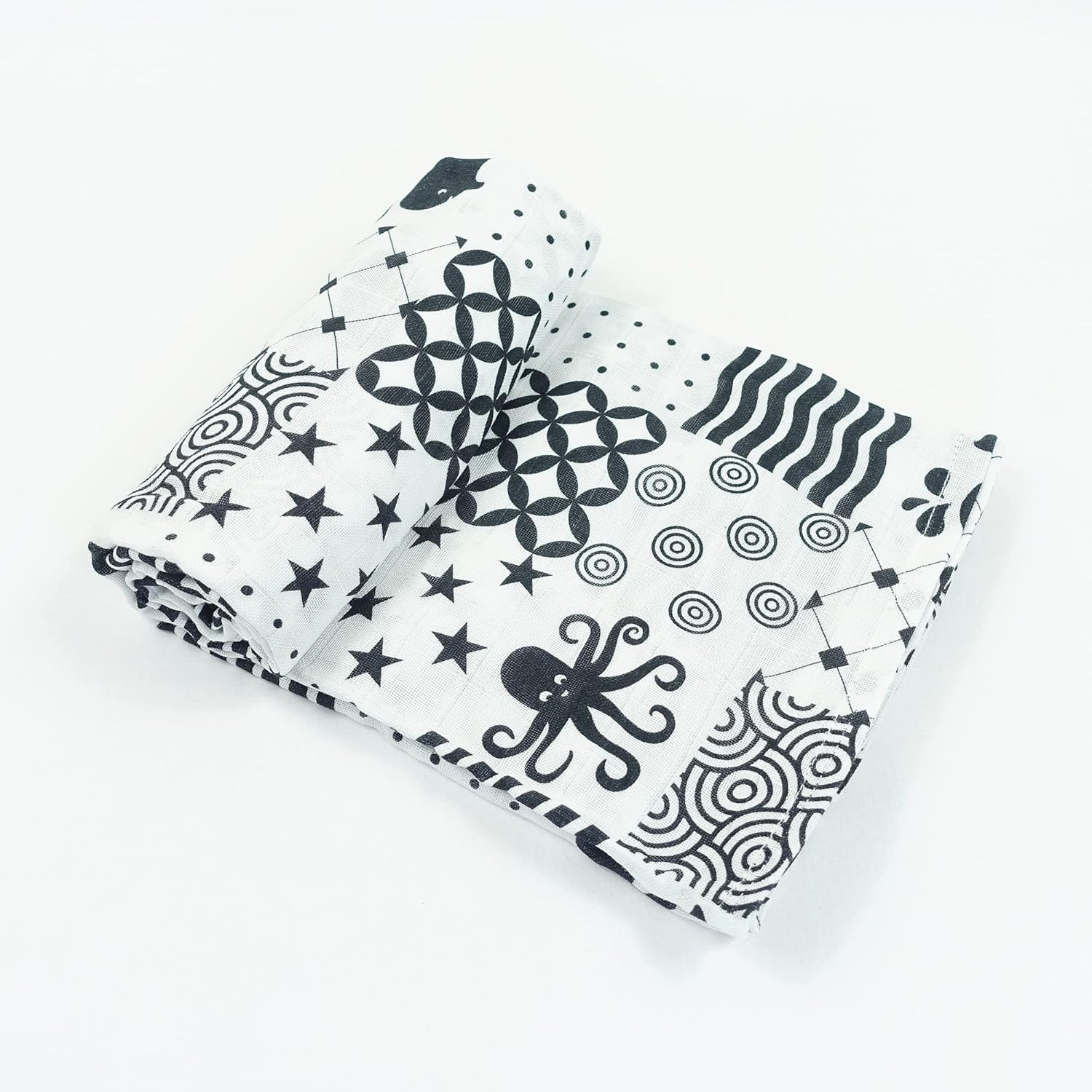 Thumbnail 3 de MuslinZ Newborn Sensory Muslin Squares 120x120 cm in Black & White