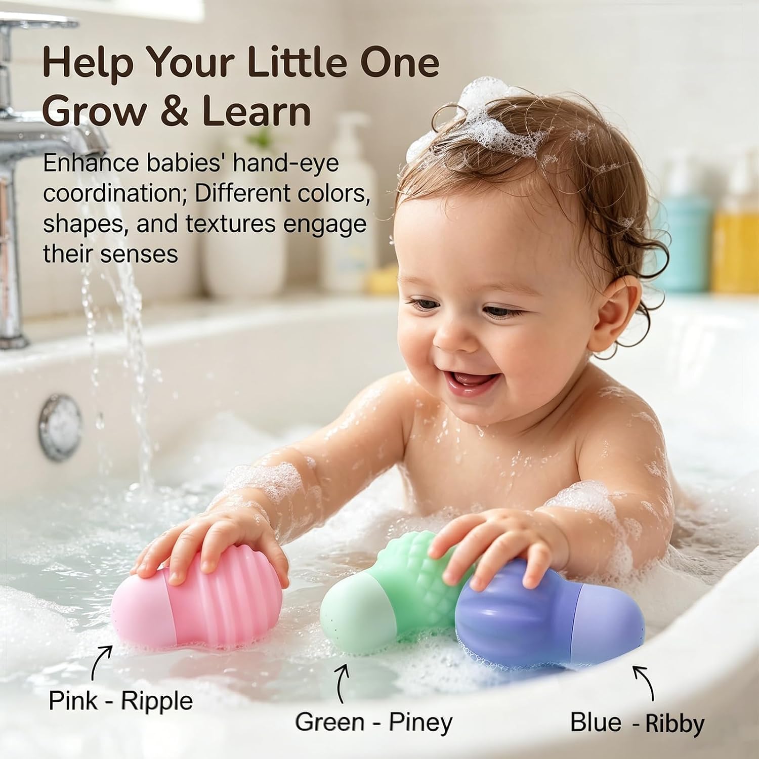 Thumbnail 6 de Sizobi Baby Bath Toys: Sensory Squeeze & Spray Water Play for Toddlers (Ages 1–3)