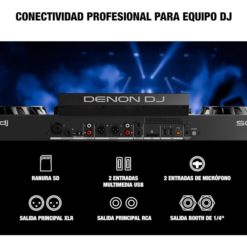 Detalle 2 de Denon DJ SC LIVE 4 controlador DJ autónomo negro con streaming