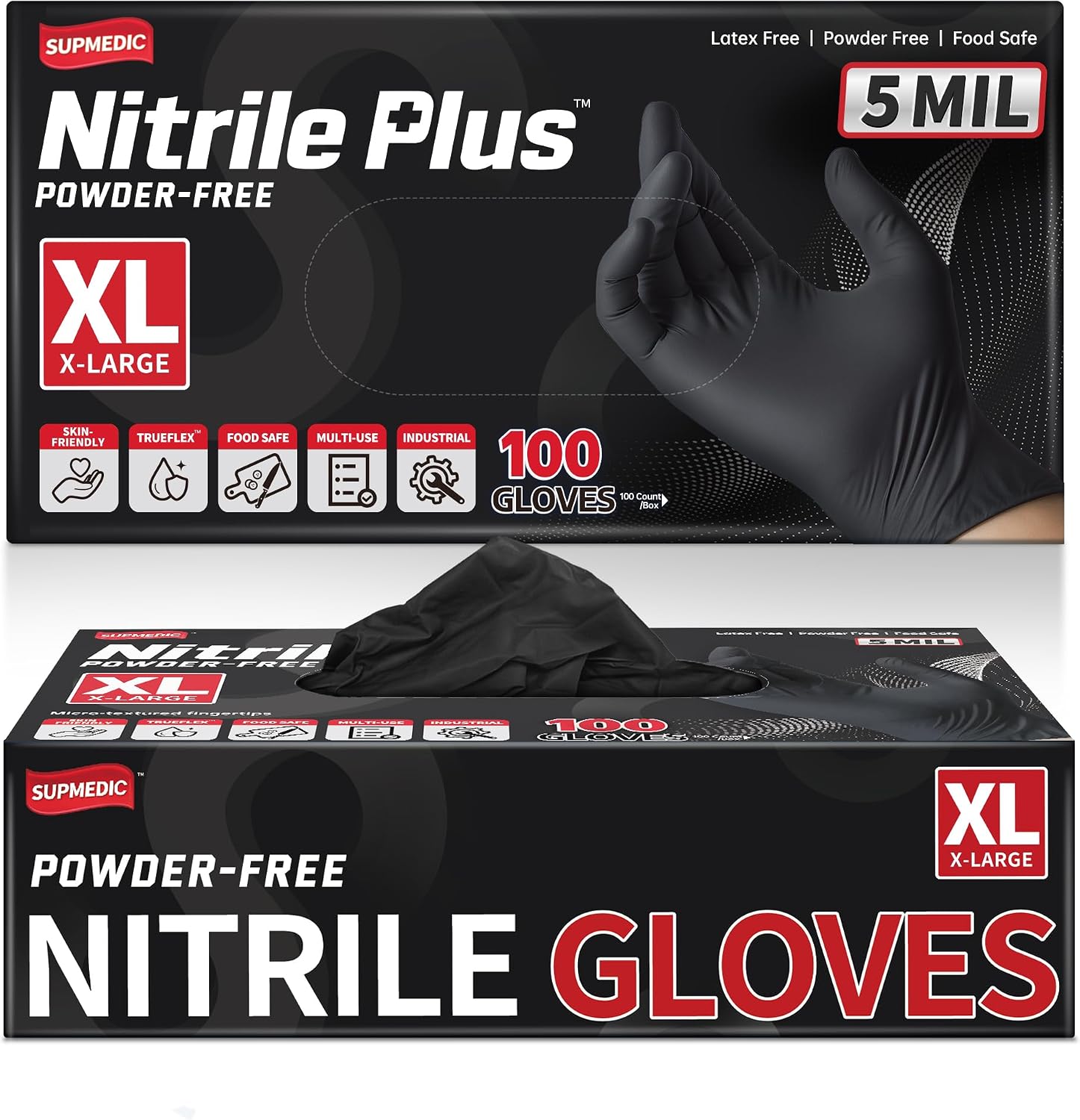 Detalle de Supmedic 5Mil Nitrile Gloves 100-Pack