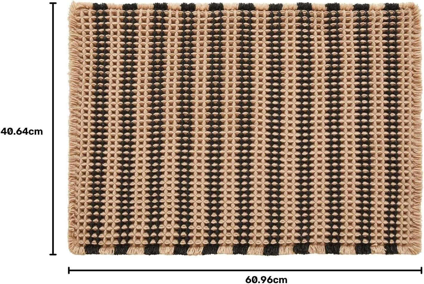 Detalle 2 de TYUU Waffle Bath Mat, 24x16 Black and Khaki Green Polyester Rug