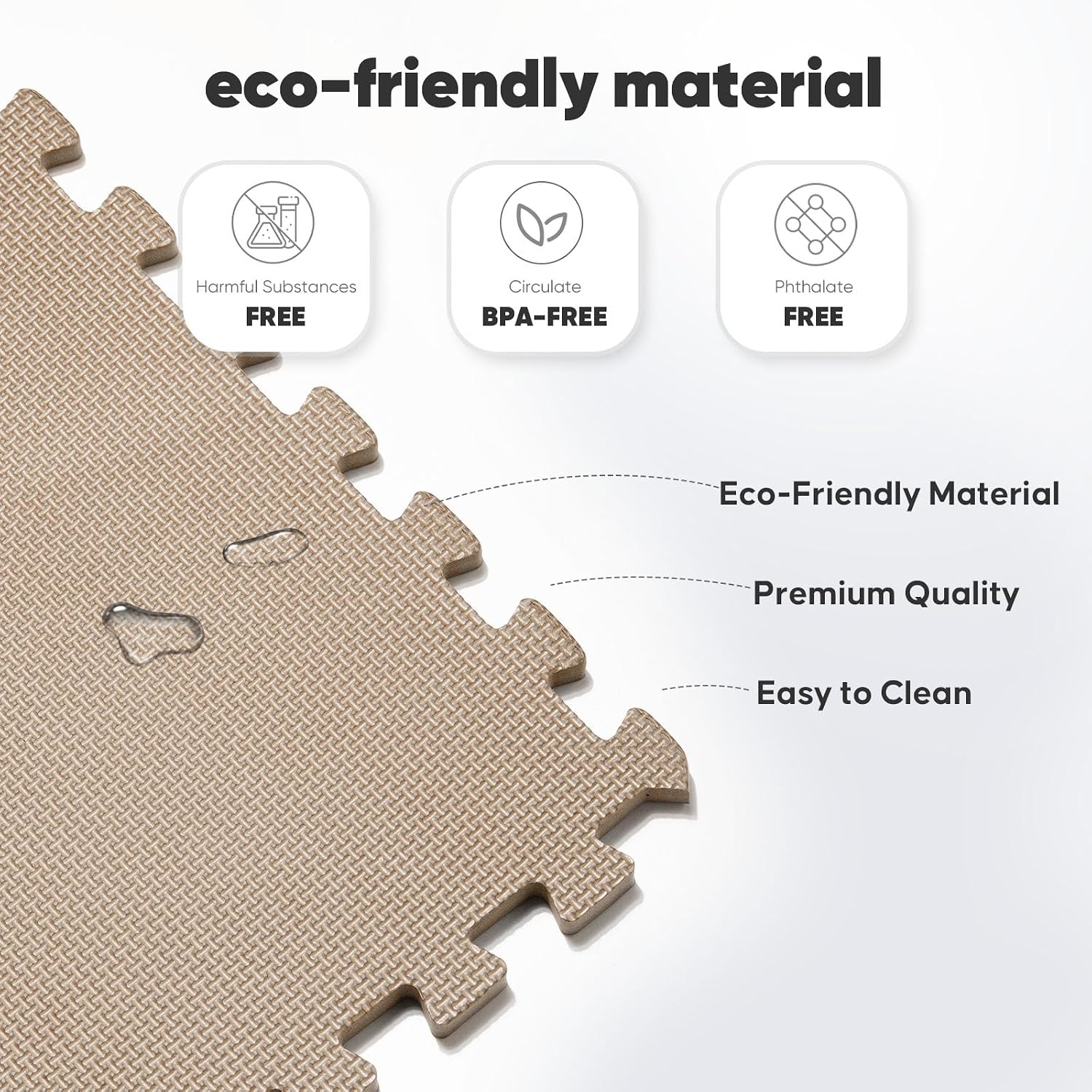 Detalle 2 de Nazhura GYM MATS Home Gym Floor Tiles, 12-Pack, Brown, 24 x 24 in