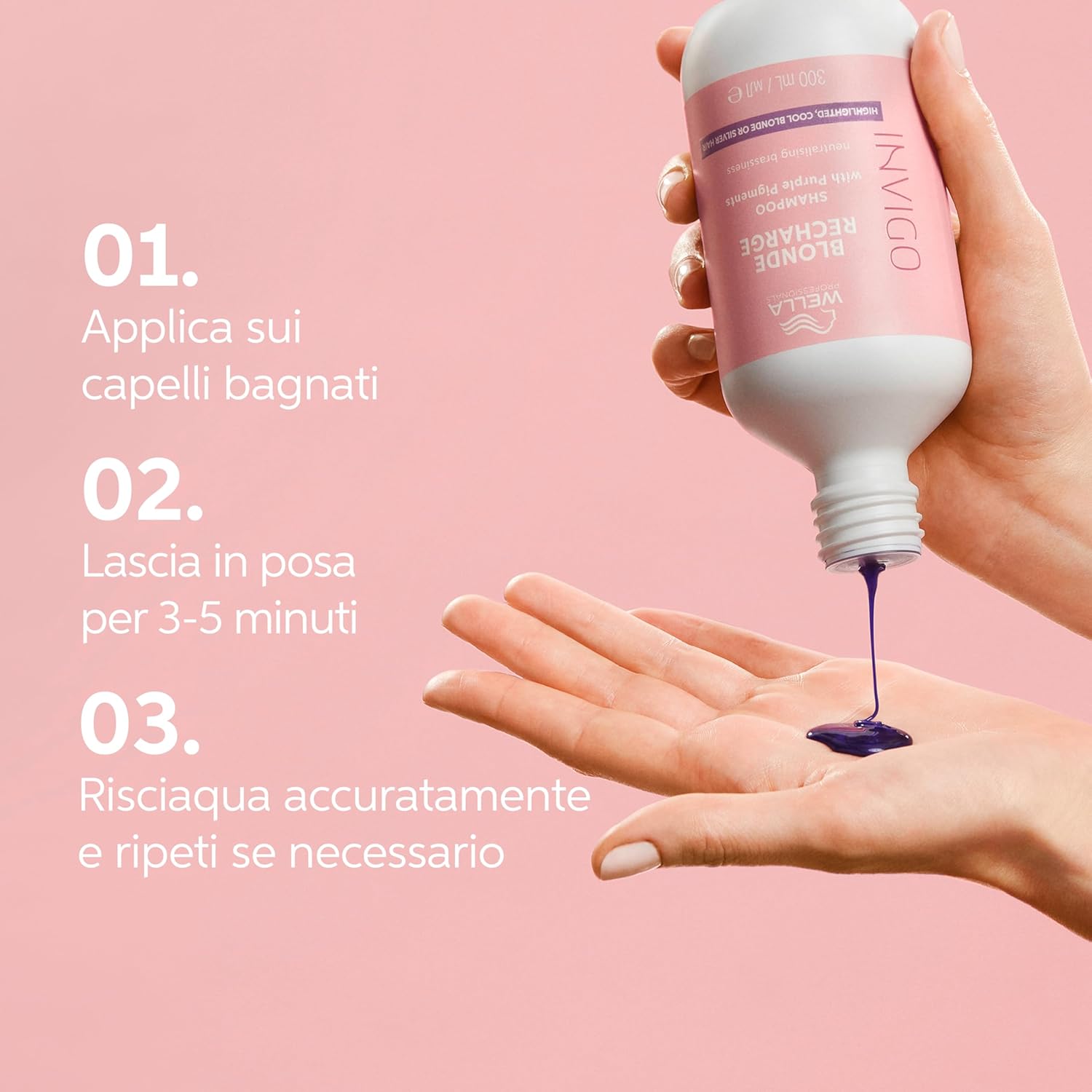 Thumbnail 4 de Wella Professionals INVIGO BLONDE RECHARGE Shampoo Viola da 300 ml per capelli biondi