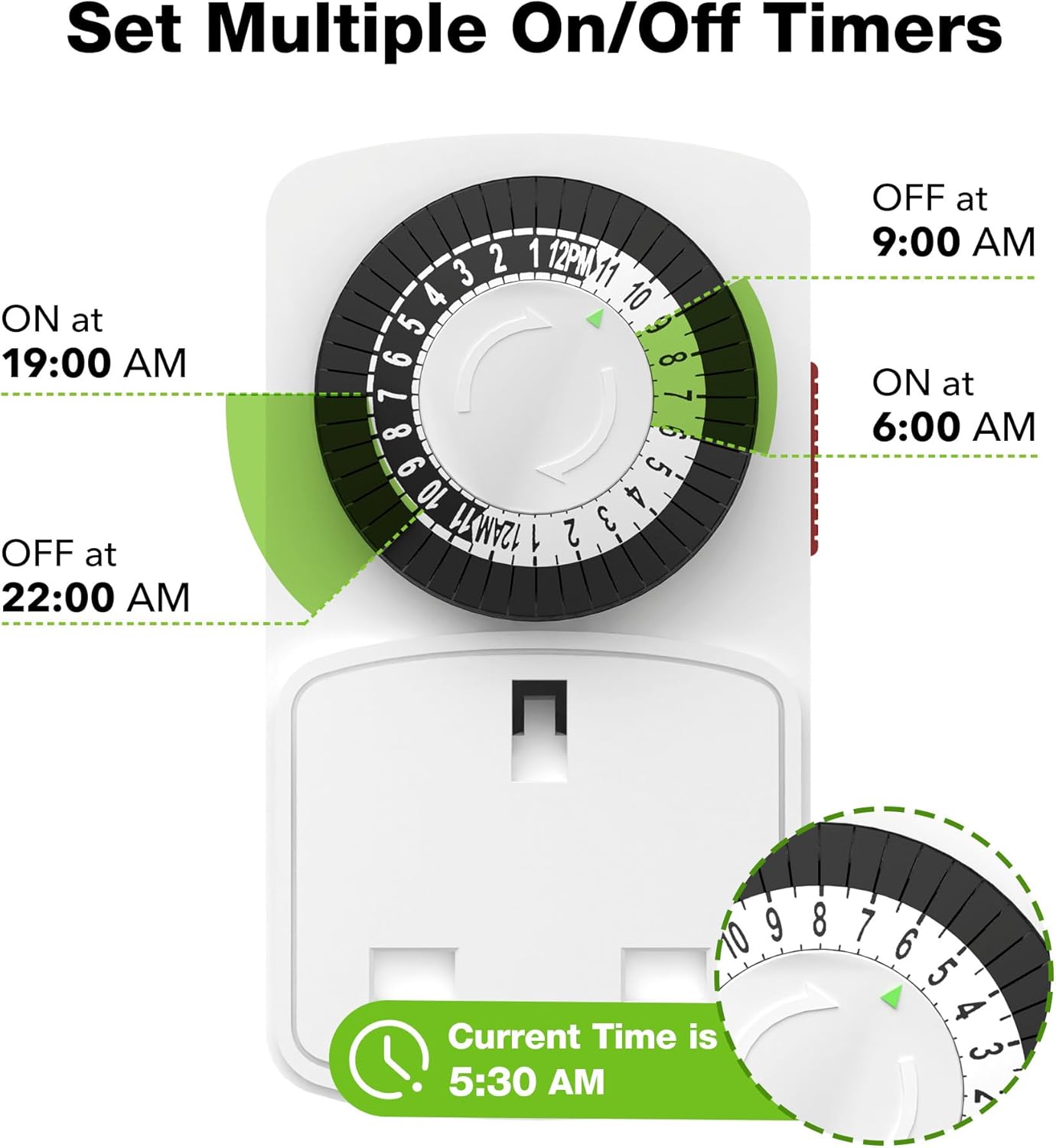 Detalle 2 de HBN 24 Hour Plug-in Compact Timer 13A