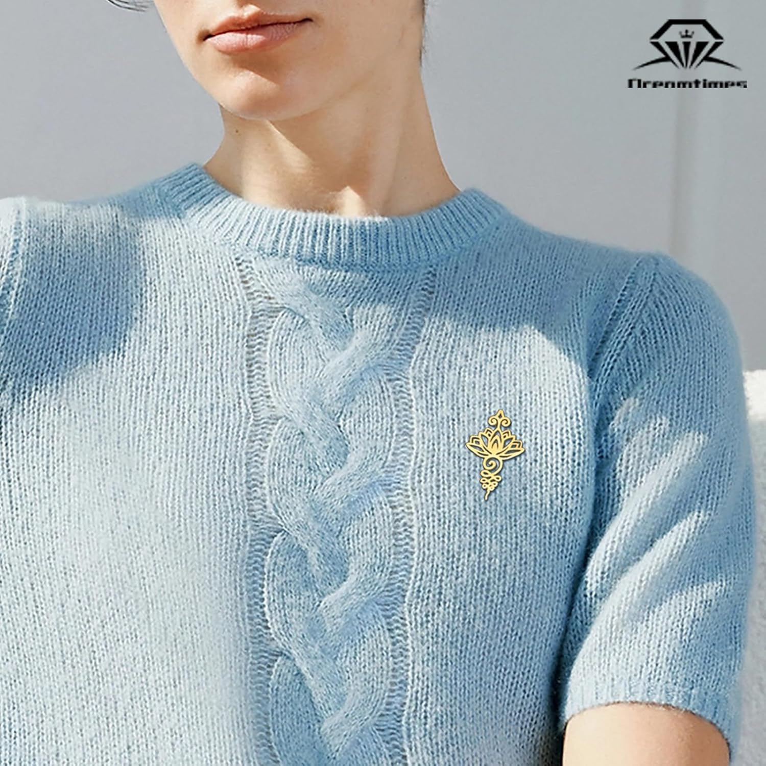 Thumbnail 1 de Dreamtimes Broche Fleur de Lotus Unalome en acier inoxydable