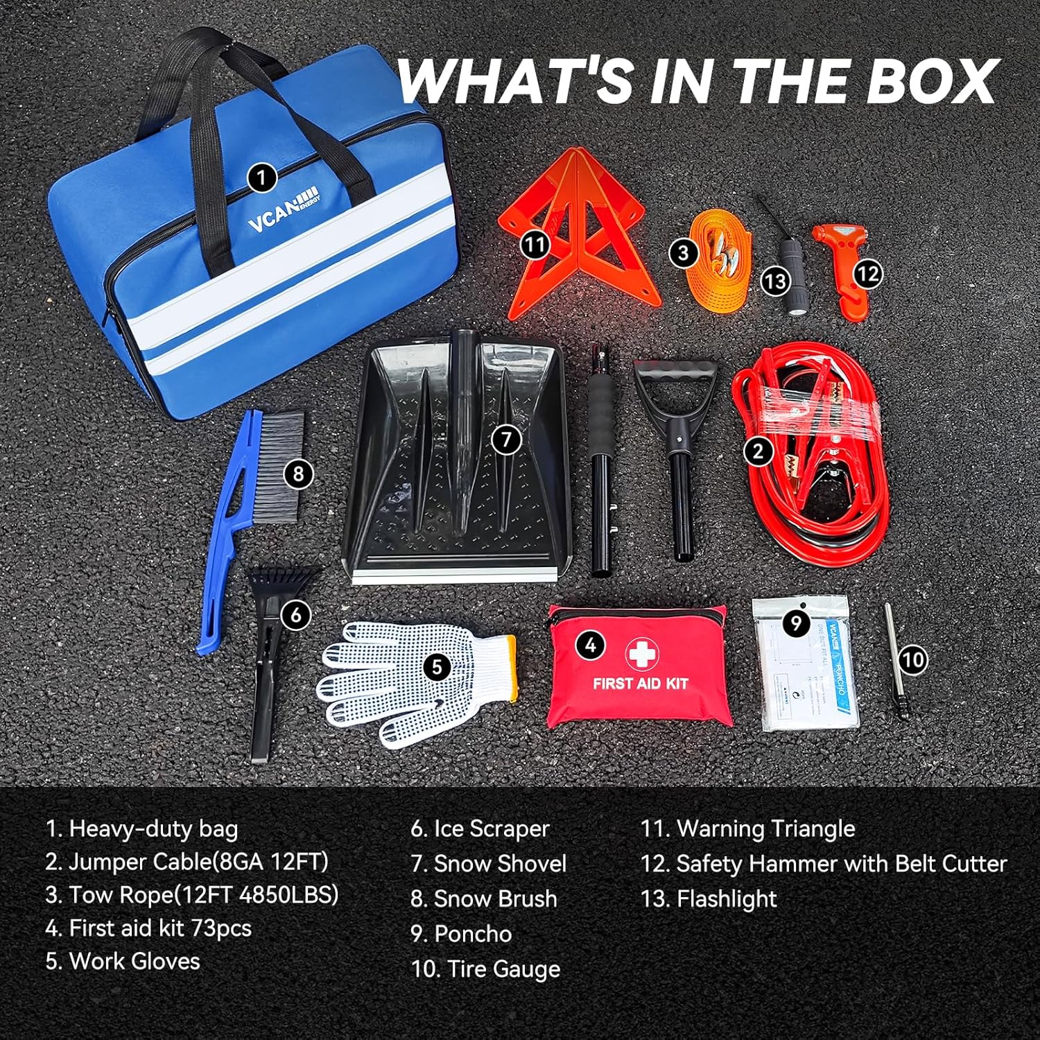 Detalle 2 de VCANENERGY Car Emergency Kit with Snow Shovel