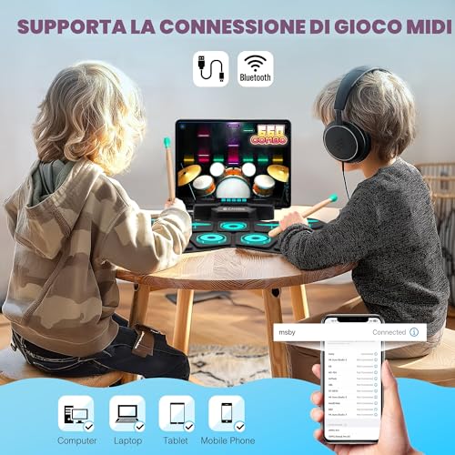 Detalle de CAHAYA Batteria Elettronica Portatile 9 Pad: pensata per bambini e principianti