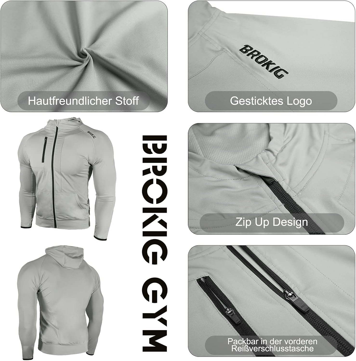 Thumbnail 4 de BROKIG Leichte Hoodie Herren S‑XXL