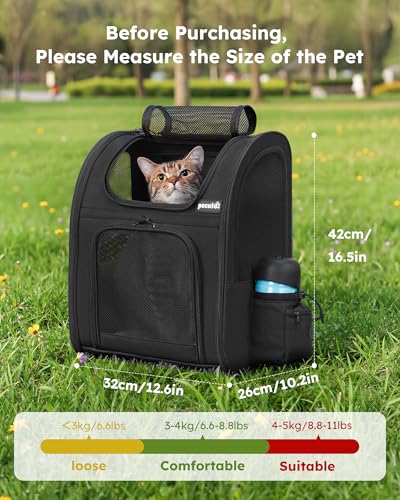 Thumbnail 1 de Pecute Sac à Dos Respirant pour Chat et Petit Chien Noir