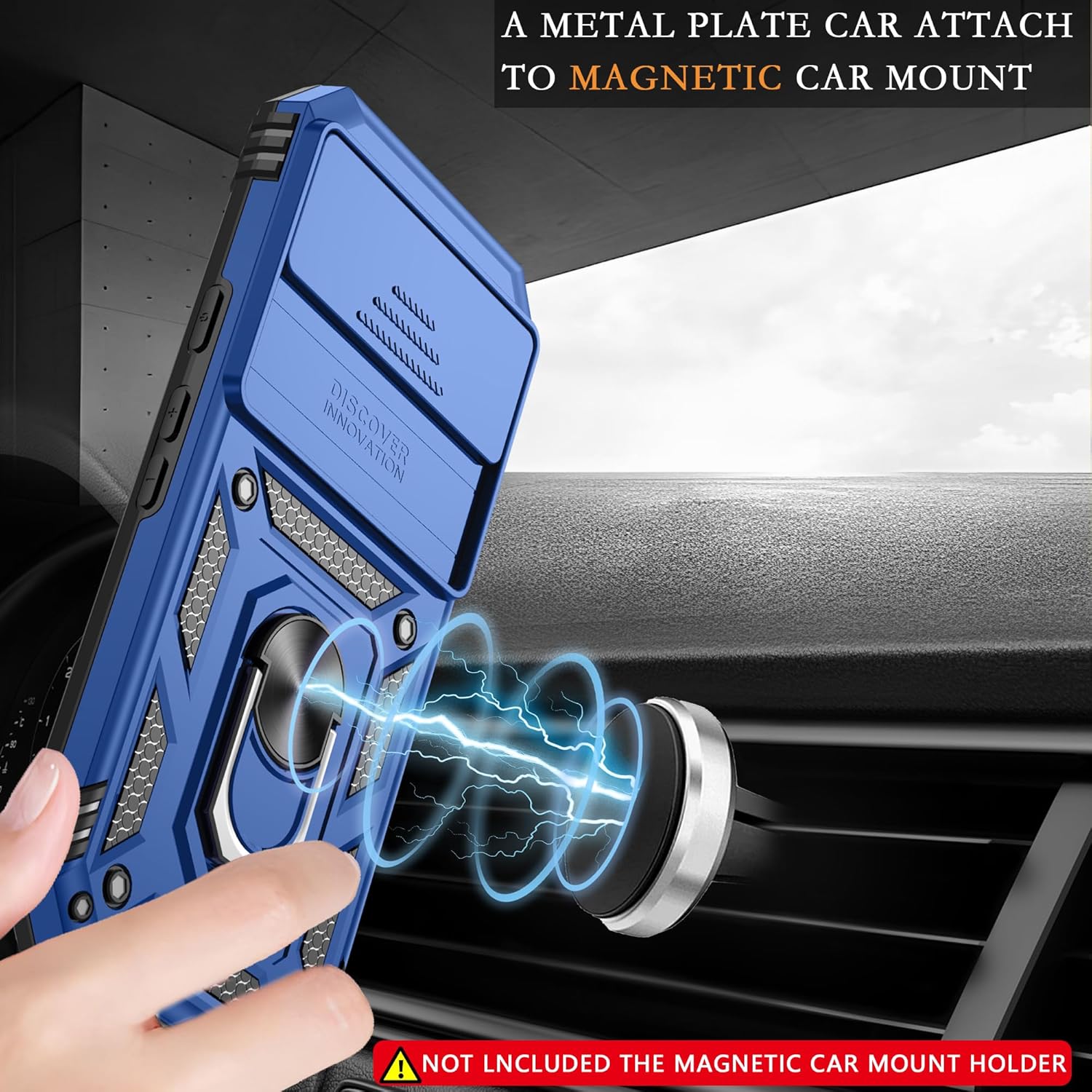 Thumbnail 5 de Pilaru for Pixel 9A Case with Camera Slide Cover, Built-In Kickstand & Screen Protectors (Blue)