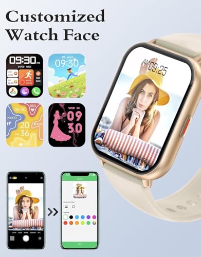 Detalle de RUIMEN Montre Connectée Homme Femme – 113 Modes Sportifs, Appels Bluetooth, Notifications et Cadran Personnalisable