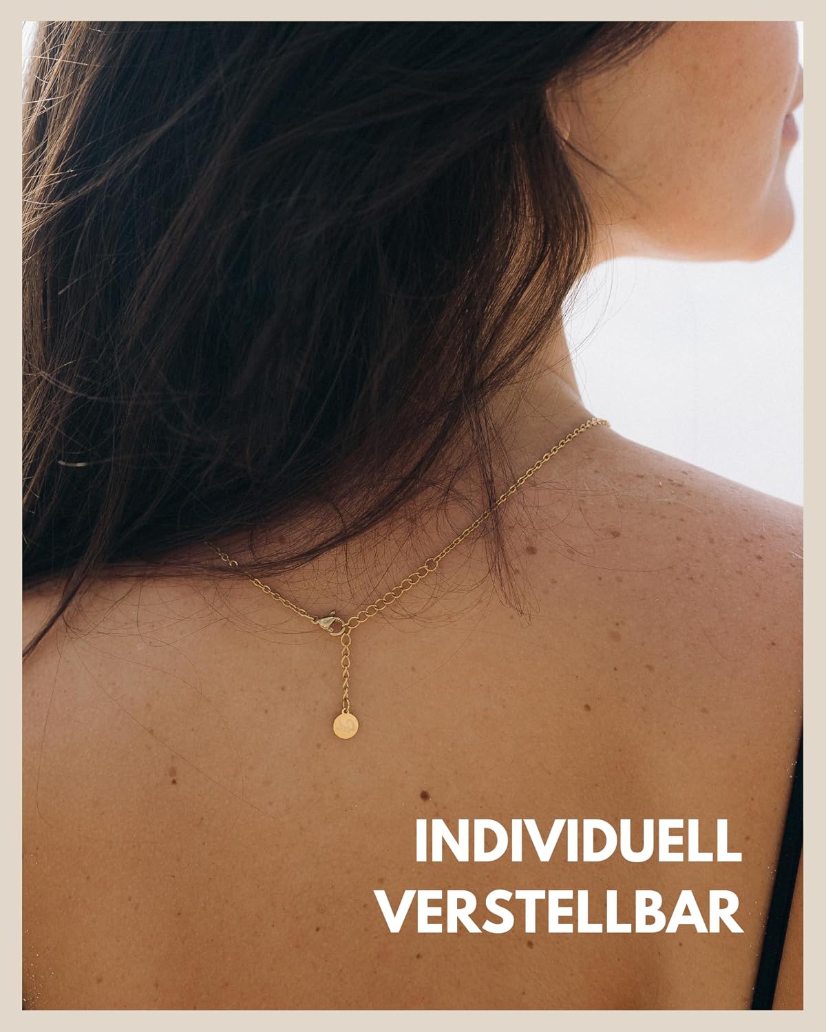 Detalle de GD GOOD.designs Kette mit Coin Plättchen – wasserfeste Boho-Halskette mit 11 runden Anhängern