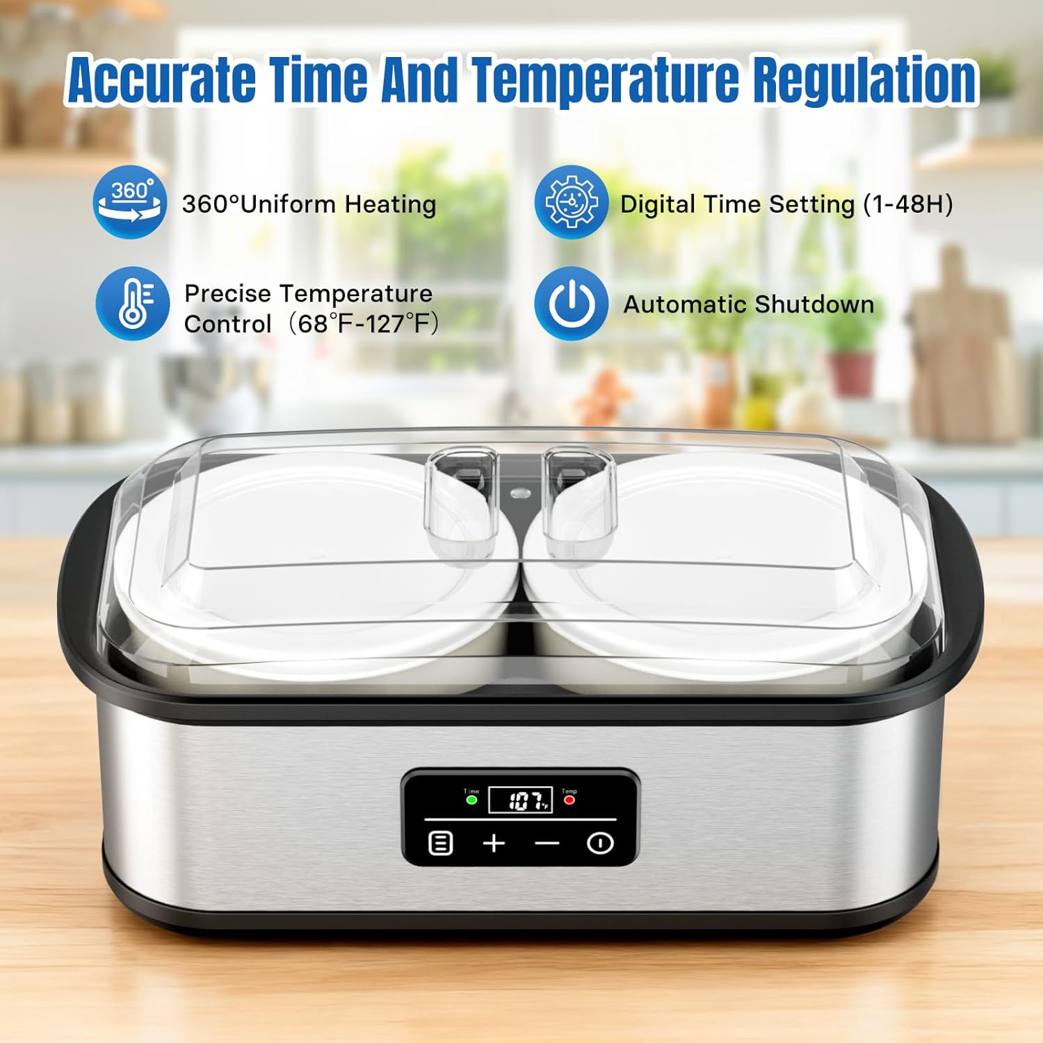Detalle 2 de Yogurt Maker Probiotic 68–127℉ Two Containers