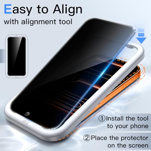 Detalle de JETech Pellicola Protettiva Privacy per iPhone 17 Pro Max, 2 Pezzi