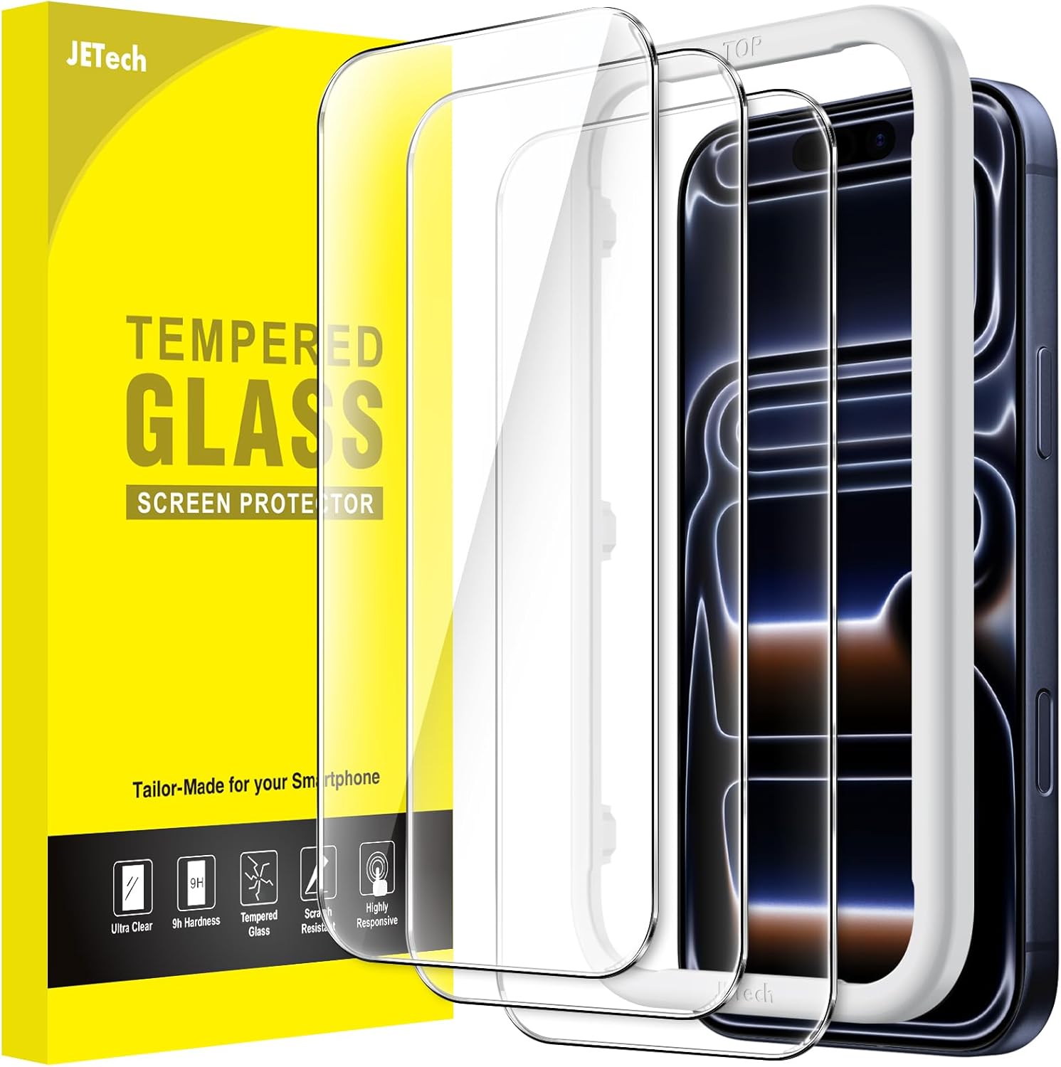 Detalle de JETech iPhone 17 Pro 6.3-inch screen protector 3-pack